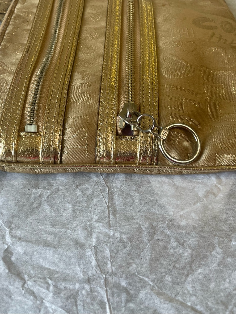 Coach Poppy EUC Bag Gold Metallic Lurex Crossbody Y2K Coach Poppy - Picture 13 of 15